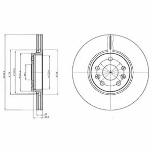 Delphi BG4338C Front brake disc ventilated BG4338C