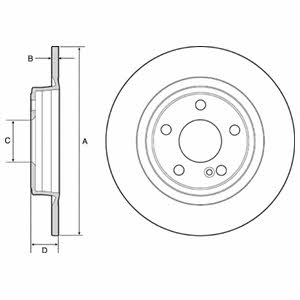 Delphi BG4558C Rear brake disc, non-ventilated BG4558C
