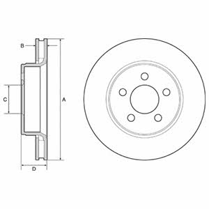 Delphi BG4642 Front brake disc ventilated BG4642