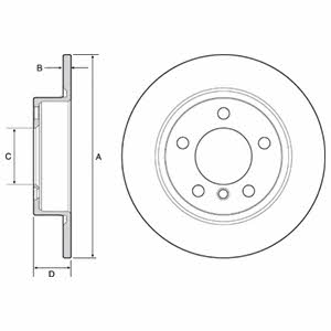 Delphi BG4561C Rear brake disc, non-ventilated BG4561C