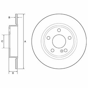 Delphi BG4555C Rear brake disc, non-ventilated BG4555C