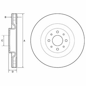 Delphi BG4566C Front brake disc ventilated BG4566C