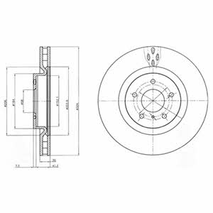 Delphi BG4162C Front brake disc ventilated BG4162C