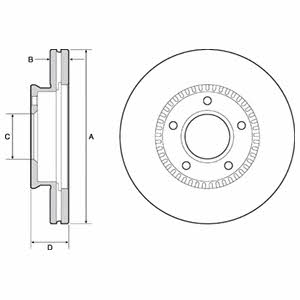 Delphi BG4663C Front brake disc ventilated BG4663C