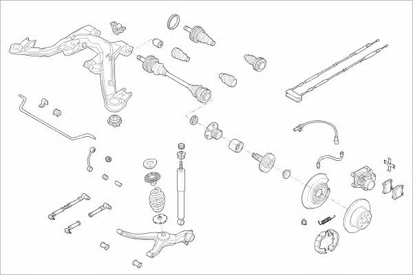 Delphi OPEL-16496-R Wheel suspension OPEL16496R OPEL16496R Delphi Wheel suspension