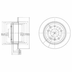 Delphi BG2515 Rear brake disc, non-ventilated BG2515