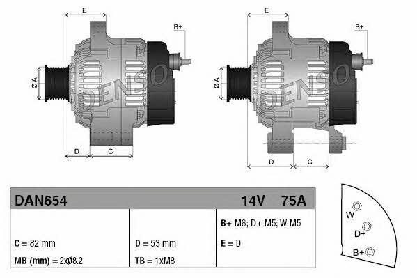 DAN654 DENSO Alternator