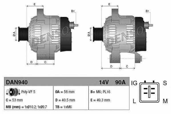 DENSO DAN940 Alternator DAN940