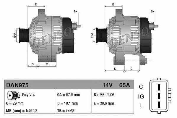 DENSO DAN975 Alternator DAN975