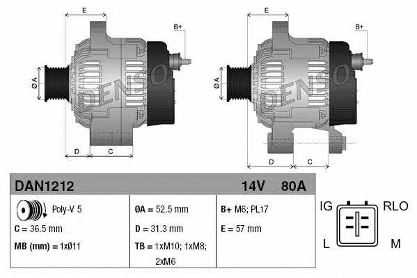Engine alternator Toyota iQ: DAN1212 DENSO Alternator