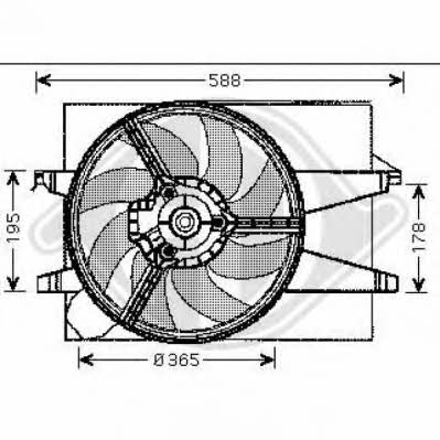 Diederichs 1404001 Hub, engine cooling fan wheel 1404001