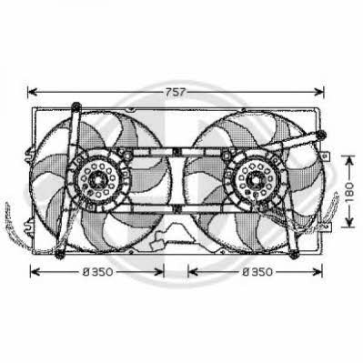 Diederichs 2270001 Hub, engine cooling fan wheel 2270001