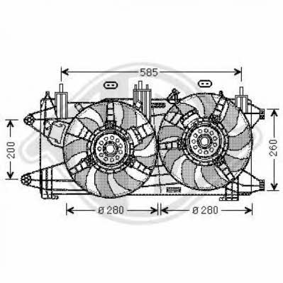 Diederichs 3485101 Hub, engine cooling fan wheel 3485101