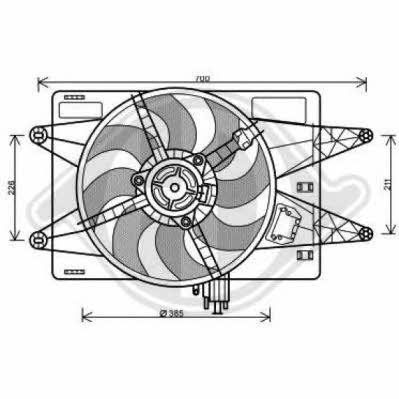 Diederichs 3485112 Hub, engine cooling fan wheel 3485112