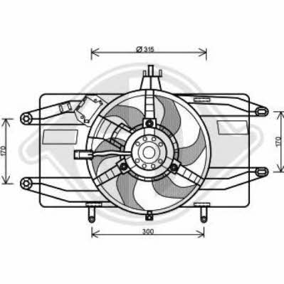 Diederichs 3485116 Hub, engine cooling fan wheel 3485116