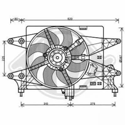 Diederichs 3485118 Hub, engine cooling fan wheel 3485118