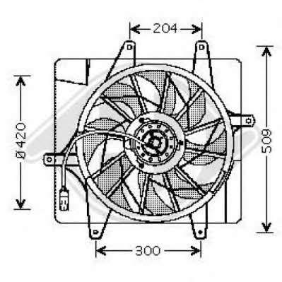 Diederichs 2605001 Hub, engine cooling fan wheel 2605001