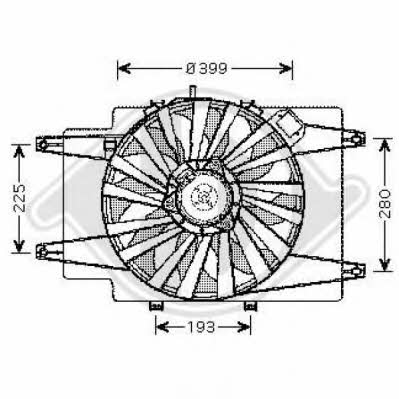 Diederichs 3041301 Hub, engine cooling fan wheel 3041301