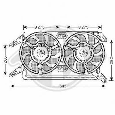 Diederichs 3041401 Hub, engine cooling fan wheel 3041401
