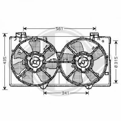 Diederichs 5625102 Hub, engine cooling fan wheel 5625102