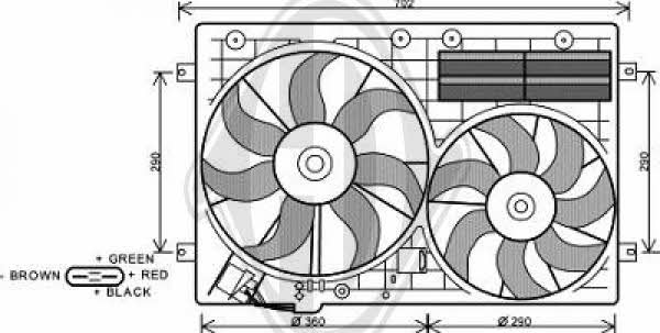 Diederichs 8229503 Hub, engine cooling fan wheel 8229503