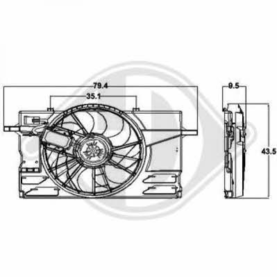 Diederichs 8761407 Hub, engine cooling fan wheel 8761407