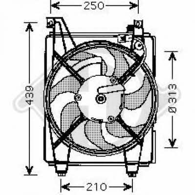 Diederichs 6843001 Hub, engine cooling fan wheel 6843001
