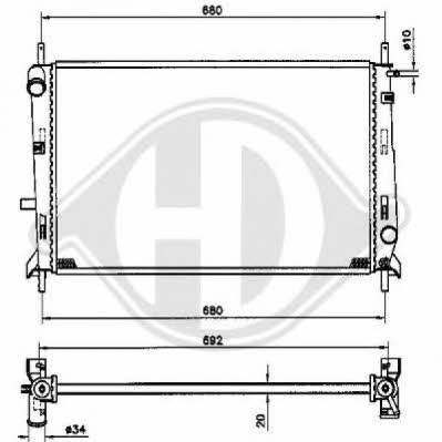 Diederichs 8502936 Radiator, engine cooling 8502936