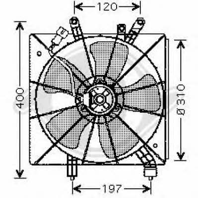 Diederichs 8520801 Hub, engine cooling fan wheel 8520801