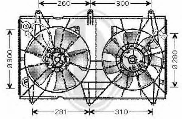 Diederichs 8521901 Hub, engine cooling fan wheel 8521901