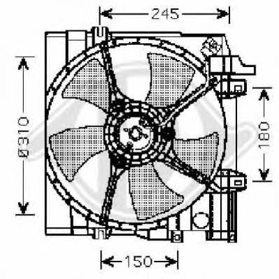 Diederichs 8622104 Hub, engine cooling fan wheel 8622104