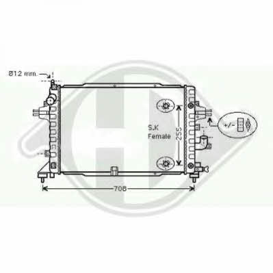 Diederichs 8180608 Radiator, engine cooling 8180608