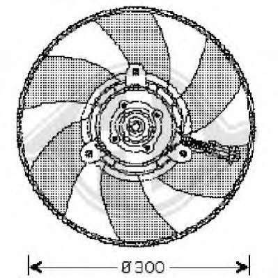 Diederichs 8220302 Hub, engine cooling fan wheel 8220302