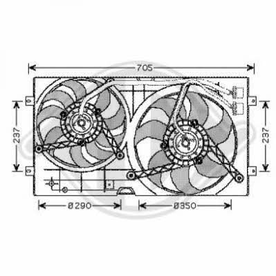 Diederichs 2265001 Hub, engine cooling fan wheel 2265001