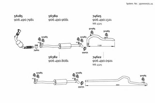  350000071_01 Exhaust system 35000007101