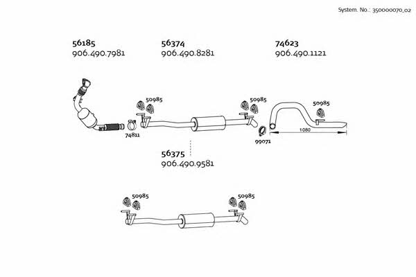  350000070_02 Exhaust system 35000007002