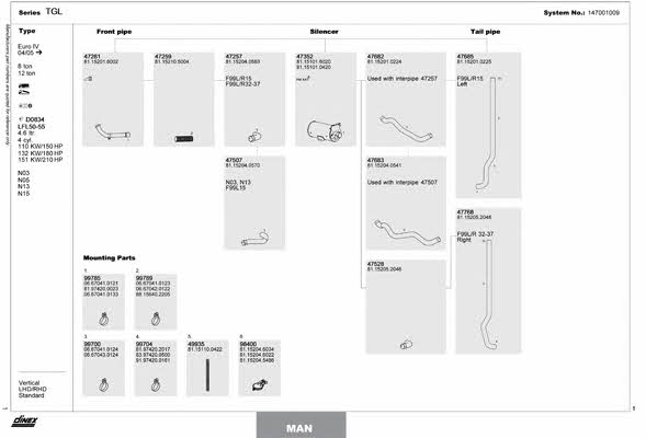 Dinex 147001009 Exhaust system 147001009