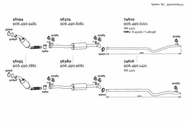  350000064_01 Exhaust system 35000006401