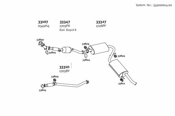  333100014_02 Exhaust system 33310001402