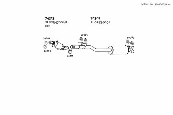  374000055_01 Exhaust system 37400005501