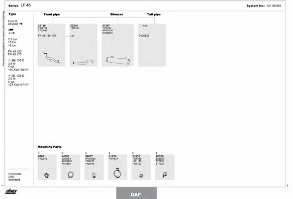 121100058 Dinex Exhaust system