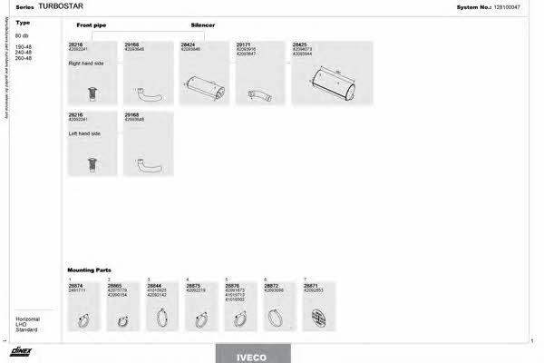  128100047 Exhaust system 128100047