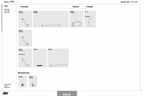  128100069 Exhaust system 128100069