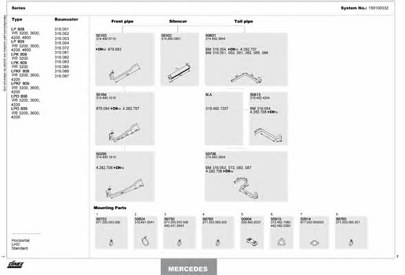 Dinex 150100332 Exhaust system 150100332