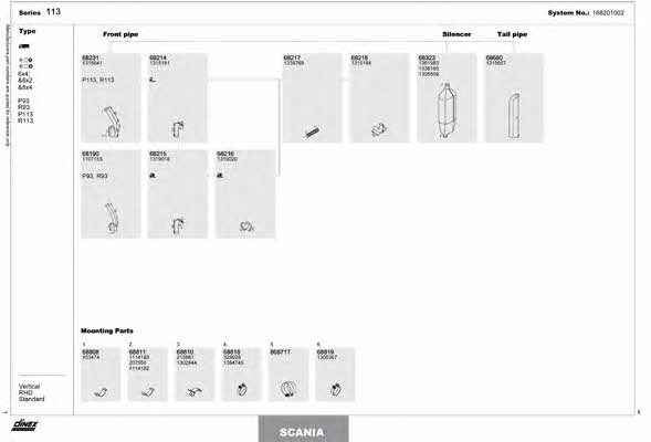  168201002 Exhaust system 168201002