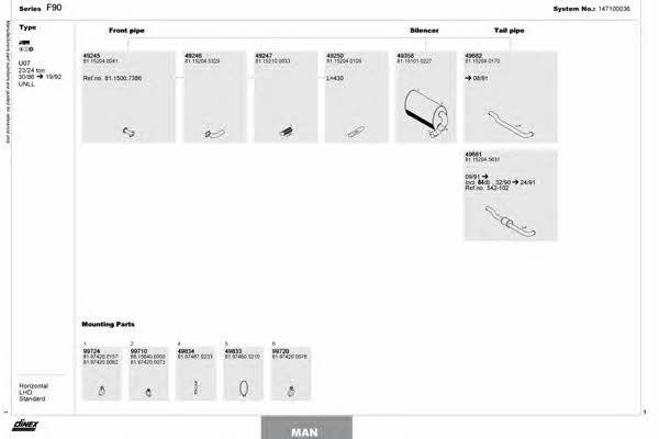 147100036 Dinex Exhaust system