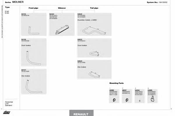 164100052 Dinex Exhaust system