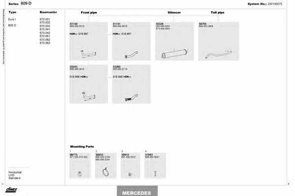 Dinex 250100075 Exhaust system 250100075