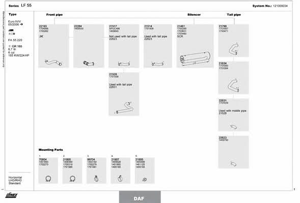Dinex 121000034 Exhaust system 121000034