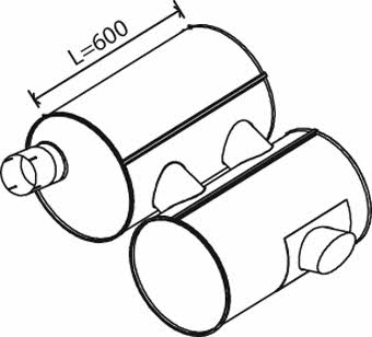 Exhaust muffler Iveco: 28407 Dinex End Silencer
